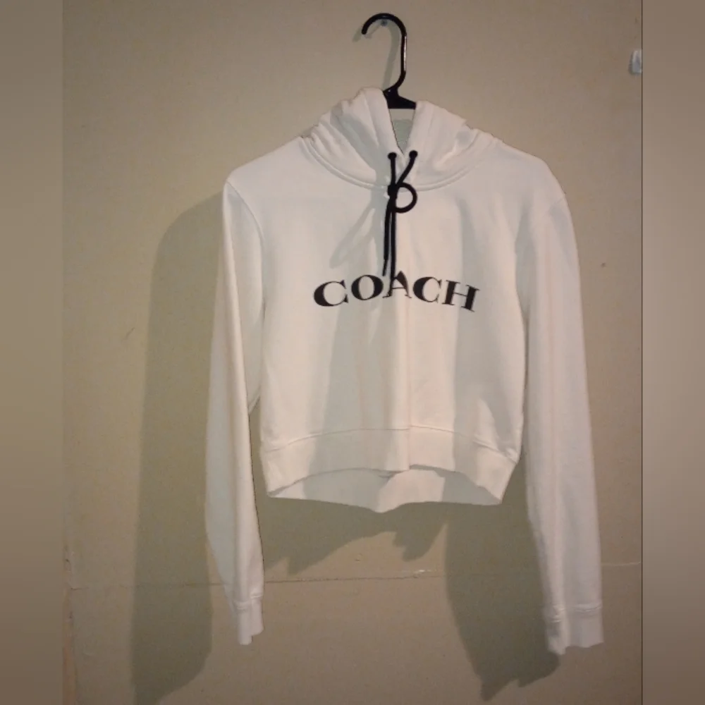 NWOT Coach White Cropped Hoodie Women's Size Medium - Picture 2 of 7